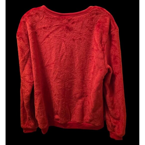 NEW Disney Winking Mickey Plush Sweatshirt Red Size Large NWT From Macys - Picture 3 of 14